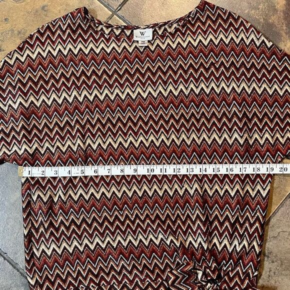 Worthington Petite Medium Chevron Tie Bottom Blouse - Picture 8 of 12